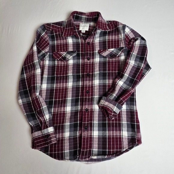 American Eagle Outfitters Other - American Eagle Flannel Shirt Mens XS Burgundy Plaid Classic Fit Cotton Button Up